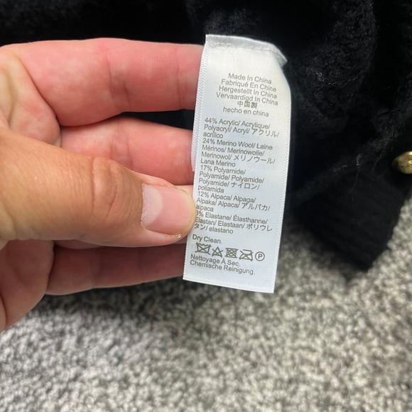 J.Crew Cardigan Sweater Womens Medium Black Merino Alpaca Wool Blend Lady Jacket - Picture 8 of 11